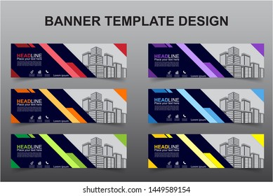 Set of Modern Banners Background. Creative Header Templates - Vector