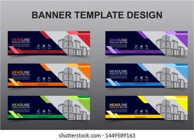 Set of Modern Banners Background. Creative Header Templates - Vector