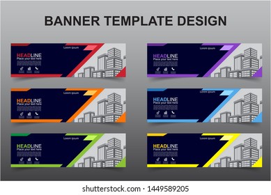 Set of Modern Banners Background. Creative Header Templates - Vector