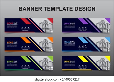 Set of Modern Banners Background. Creative Header Templates - Vector