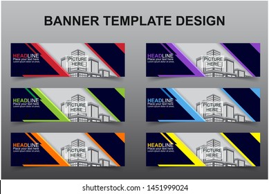 Set of Modern Banners Background. Creative Header Templates - Vector