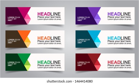 Set of Modern Banners Background. Creative Header Templates - Vector