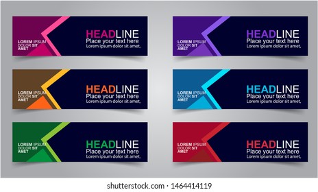 Set of Modern Banners Background. Creative Header Templates - Vector
