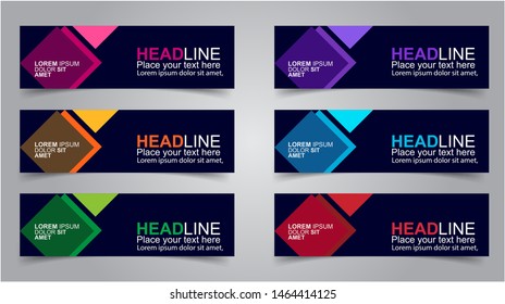 Set of Modern Banners Background. Creative Header Templates - Vector