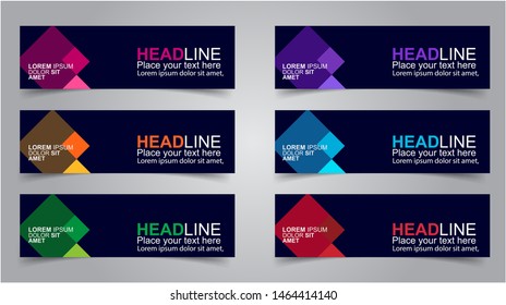 Set of Modern Banners Background. Creative Header Templates - Vector