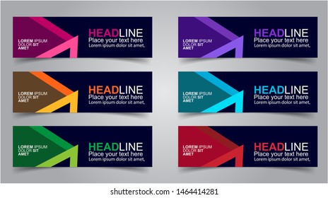 Set of Modern Banners Background. Creative Header Templates - Vector