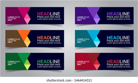 Set of Modern Banners Background. Creative Header Templates - Vector