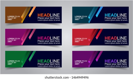 Set of Modern Banners Background. Creative Header Templates - Vector