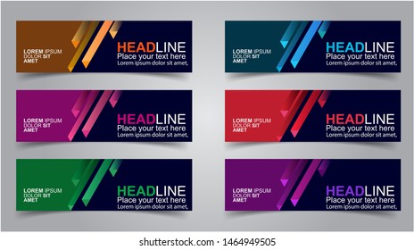 Set of Modern Banners Background. Creative Header Templates - Vector