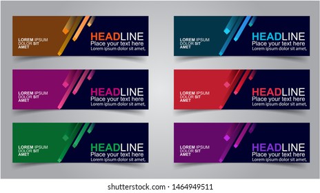 Set of Modern Banners Background. Creative Header Templates - Vector