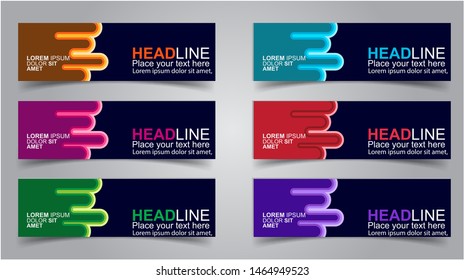 Set of Modern Banners Background. Creative Header Templates - Vector