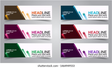 Set of Modern Banners Background. Creative Header Templates - Vector