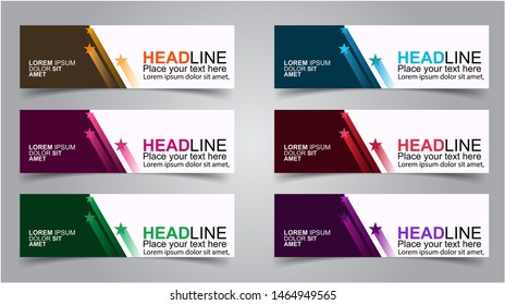Set of Modern Banners Background. Creative Header Templates - Vector