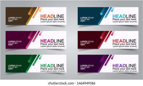 Set of Modern Banners Background. Creative Header Templates - Vector