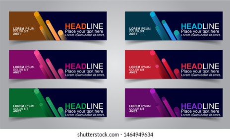 Set of Modern Banners Background. Creative Header Templates - Vector