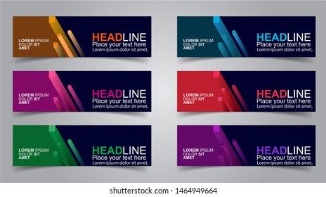 Set of Modern Banners Background. Creative Header Templates - Vector