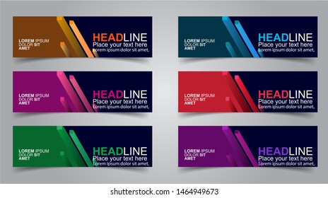 Set of Modern Banners Background. Creative Header Templates - Vector