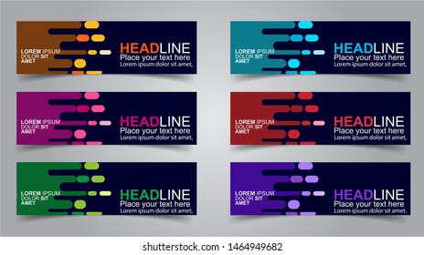Set of Modern Banners Background. Creative Header Templates - Vector