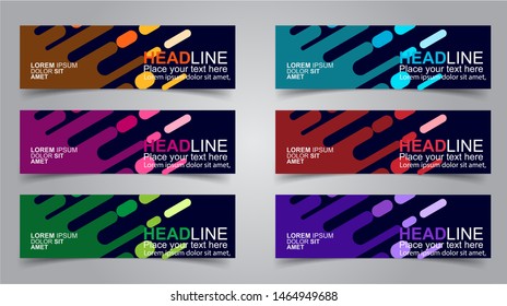 Set of Modern Banners Background. Creative Header Templates - Vector