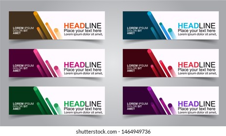 Set of Modern Banners Background. Creative Header Templates - Vector