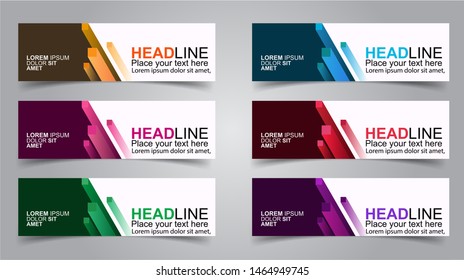 Set of Modern Banners Background. Creative Header Templates - Vector