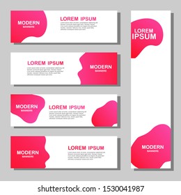 Set of Modern Banners Background. Creative Header Templates. Flat geometric shapes for social media post promotion. Background with text space, hand drawn elements. Sale, discount, promo layout vector