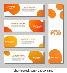 Set of Modern Banners Background. minimalist Header Templates. Flat geometric shapes for social media post promotion. Creative Paper Tag, Poster, Banner or Flyer design, Vector illustration.