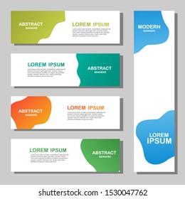 Set of Modern Banners Background. minimalist Header for social media post promotion, Sale, discount, promo.Creative Paper Tag, Poster, Banner or Flyer design, Vector illustration template
