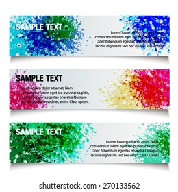 A set of modern banners with colorful banners with gauge background 
