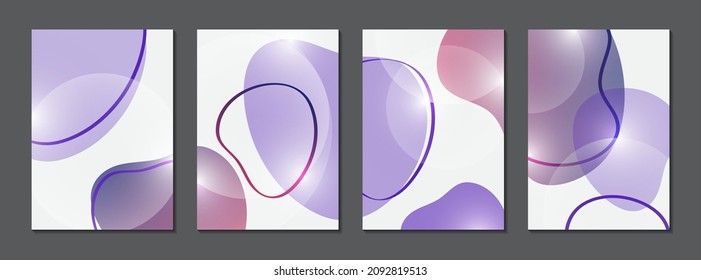 Set of modern banners. Dynamic colored shapes and lines. Gradient abstract banner with flowing shapes. Template for logo, flyer, presentation design. Vector illustration