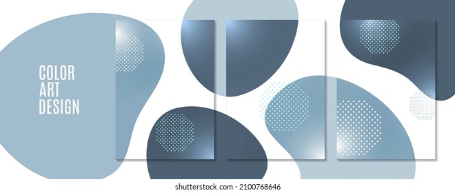 Set of modern banners. Dynamic colored fluid. Gradient abstract banner with flowing shapes. Template for logo, flyer, presentation design. Vector illustration