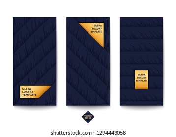 Set of modern banners. Layered design with halftone in the form of quirky wavy lines. Vector template