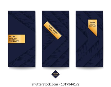 Set of modern banners. Layered design with halftone in the form of quirky wavy lines. Vector template
