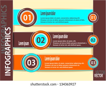 Set modern banners or template of  infographics  in orange brown cyan colors for advertising or news