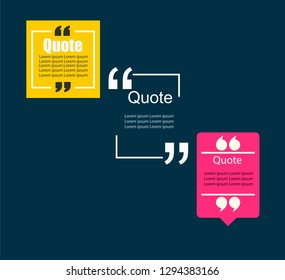 Set Of Modern Block Quotes Element. Creative Quote Text Elements
