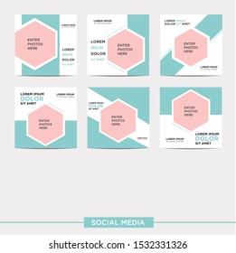 Set of modern blog posts Business presentation template. Social media pack. beauty card flat design Illustration
