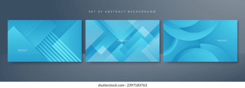 Set aus modernem, abstraktem Hintergrund mit Unternehmenskonzept und moderner, frischer Farbe für Präsentationsdesign, Flyer, Social-Media-Cover, Web-Banner, Tech-Banner, Business und Webinar