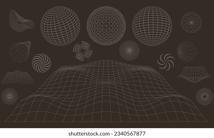 Set of modern brutalism vector shapes