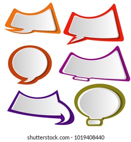 set of modern bubble speech quote box template illustration vector design