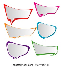 set of modern bubble speech quote box template illustration vector design