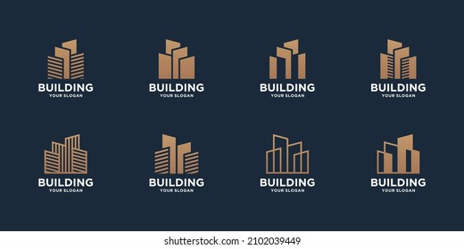 set of modern building logo vector collection.