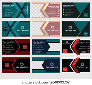 Set of Modern business card design template, Simple business card template, Creative and professional business card design and Individual visiting cards.