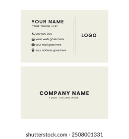 Set of modern business card print templates. Personal visiting card with company logo. Vector illustration. Stationery design