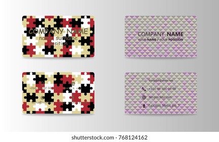 Set of modern business card print templates. Personal visiting card with company logo. trending design. Vector illustration