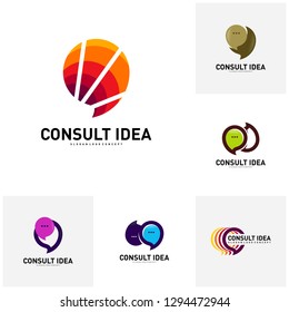 Set of Modern Business Consulting Agency logo design template. Elegant Simple Consult logo concept