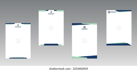 Set of Modern Business cyan and blue Letterhead Design Template, Abstract Design, Corporate Business - Letterhead Template, Multipurpose, elegant concept - Vector EPS file