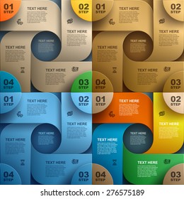 Set modern business Infographics banners, Step up number options, Web design, Vector illustration Eps 10