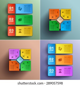 Set modern business Infographics banners, Step up number options, Web design, Vector illustration Eps 10