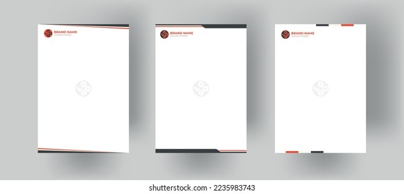 Set of Modern Business Letterhead Design Template, Abstract Design, Corporate Business - Letterhead Template, Multipurpose, elegant concept - Vector EPS file