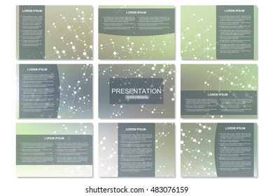 Set of modern business presentation templates in A4 size